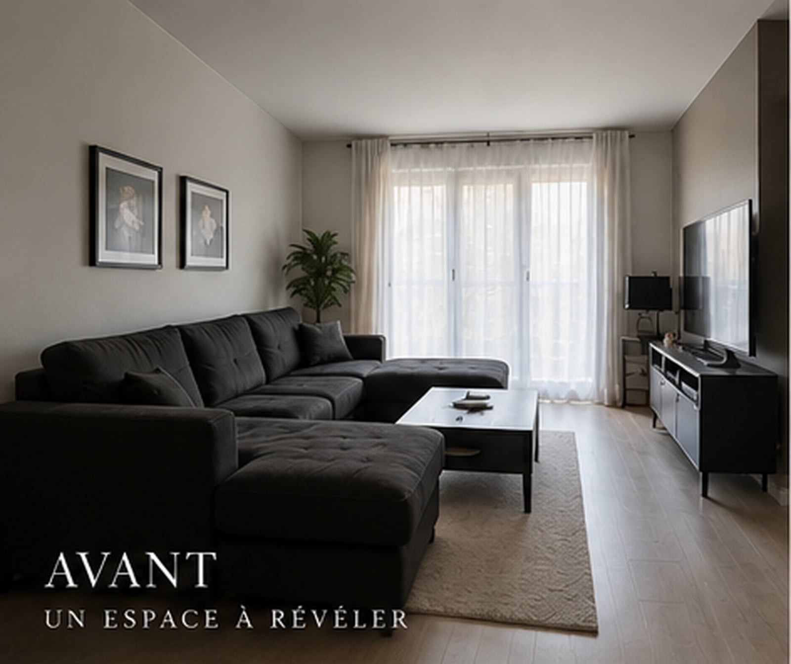 Salon avant la transformation ELOZI : un espace à révéler.