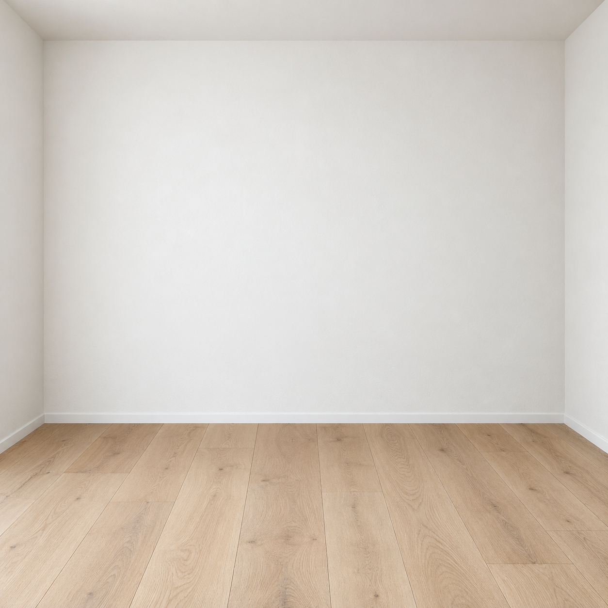 Pièce vide, mur nu et plancher de bois